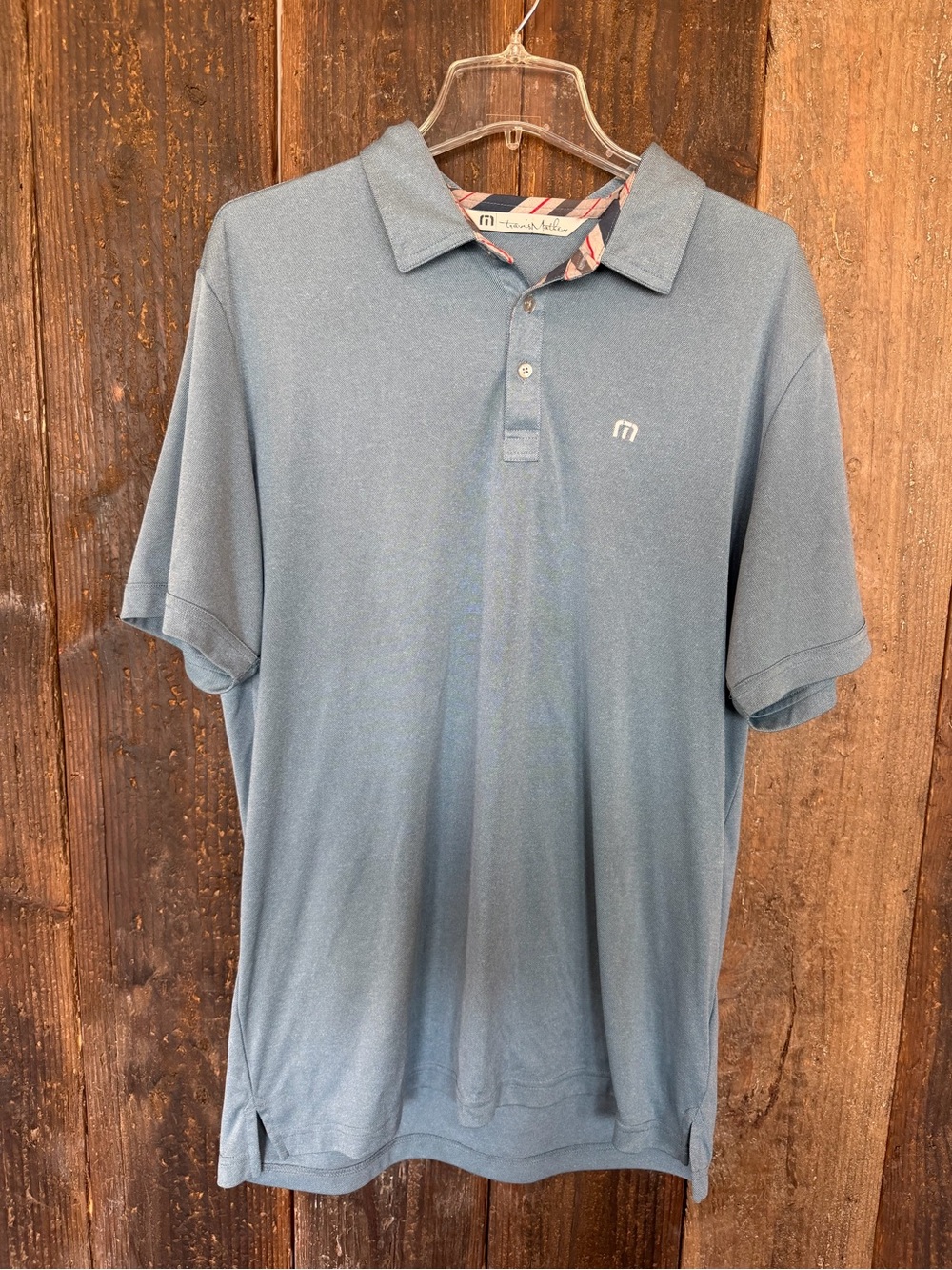 Travis Mathew Heathered Slate Blue Short-Sleeve Polo